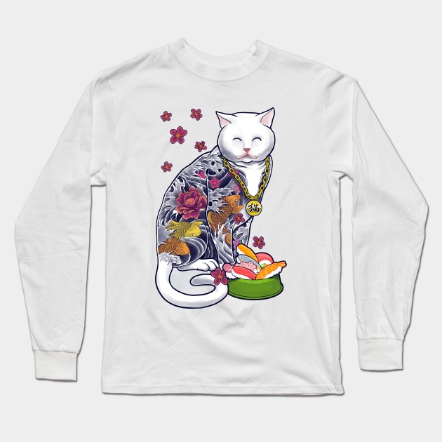 The Mob Cat Long Sleeve T-Shirt by Prajoedi